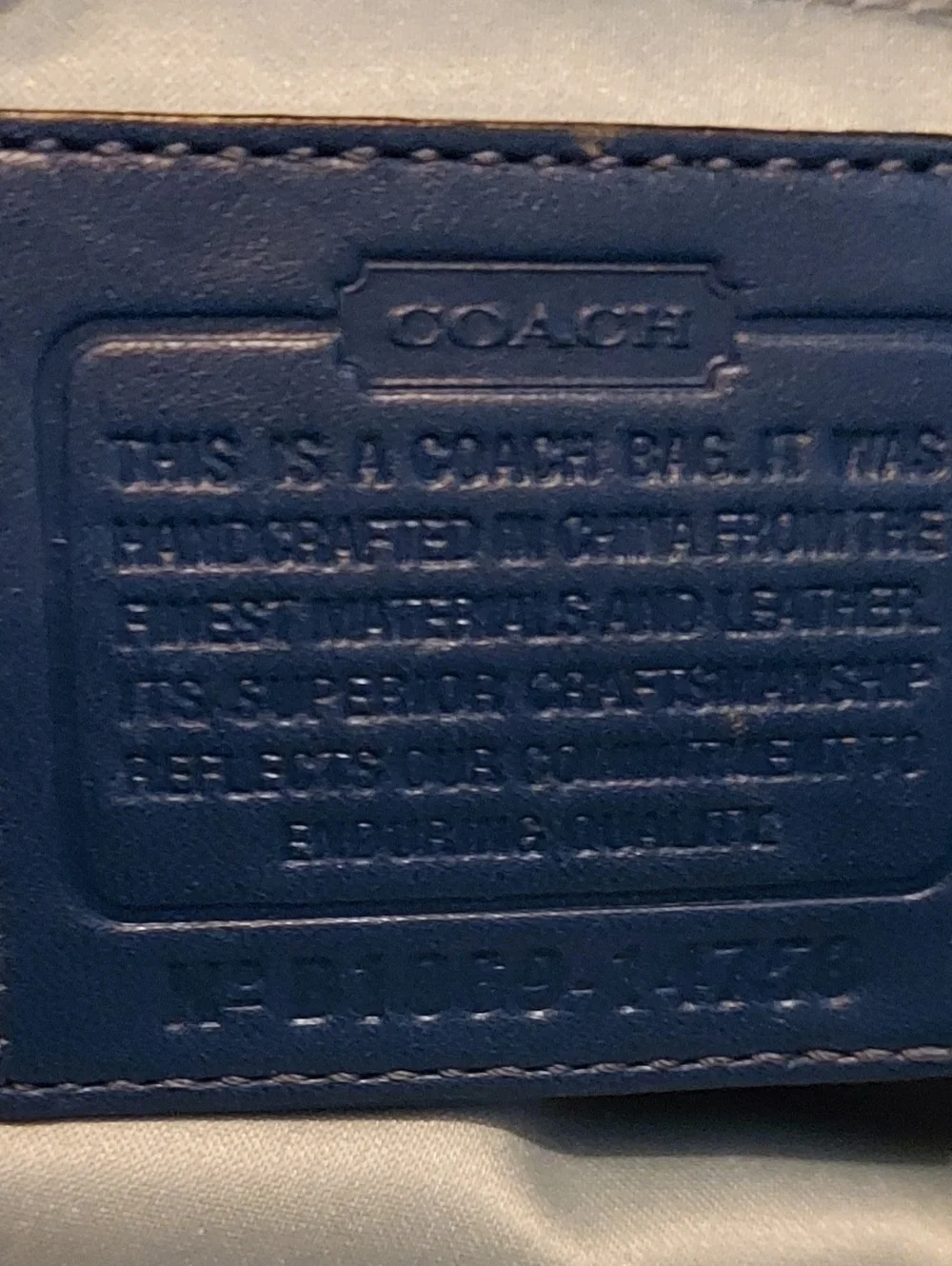 Coach Blue Leather Shoulder Bag with Gold Hardware - Picture 11 of 11